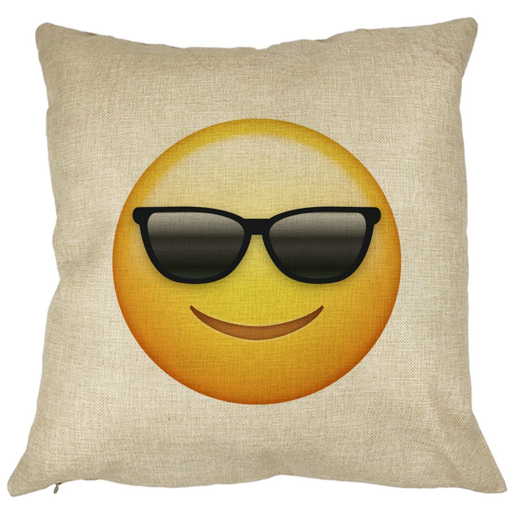 Perna Decorativa Patrata Emoji Fata cu Ochelari, 40x40 cm, Husa Detasabila, Burduf 13 Perna Decorativa Patrata Emoji Fata cu Ochelari