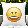 Perna Decorativa Patrata Emoji Fericit, 40x40 cm, Alba, Mata, Husa Detasabila, Burduf 20 Husa Detasabila