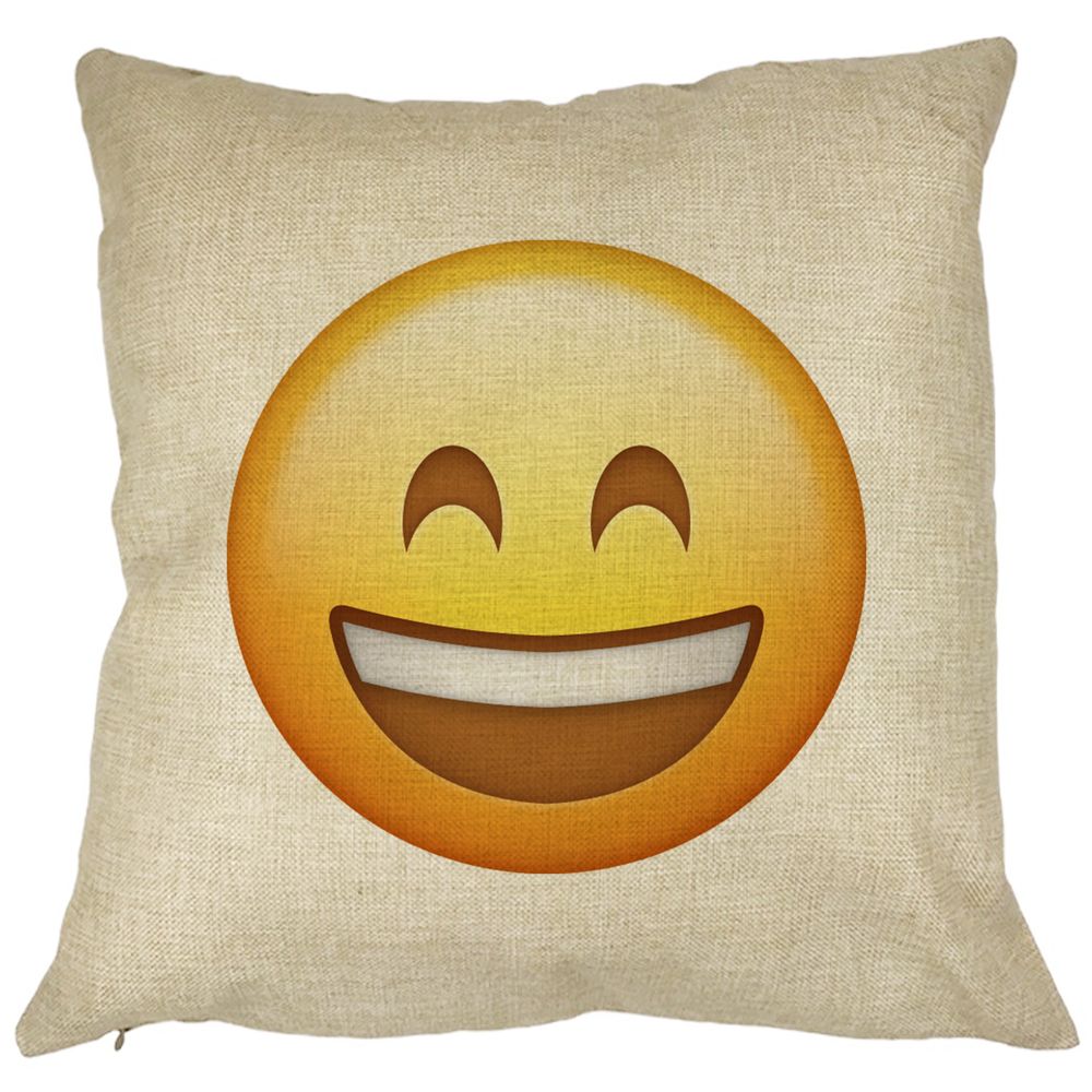 Perna Decorativa Patrata Emoji Fericit, 40x40 cm, Husa Detasabila, Burduf 11 Perna Decorativa Patrata Emoji Fericit