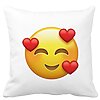 Perna Decorativa Patrata Emoji In Love, 40x40 cm, Alba, Mata, Husa Detasabila, Burduf 16 Perna Decorativa Patrata Emoji In Love