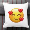 Perna Decorativa Patrata Emoji In Love, 40x40 cm, Alba, Mata, Husa Detasabila, Burduf 20 Husa Detasabila