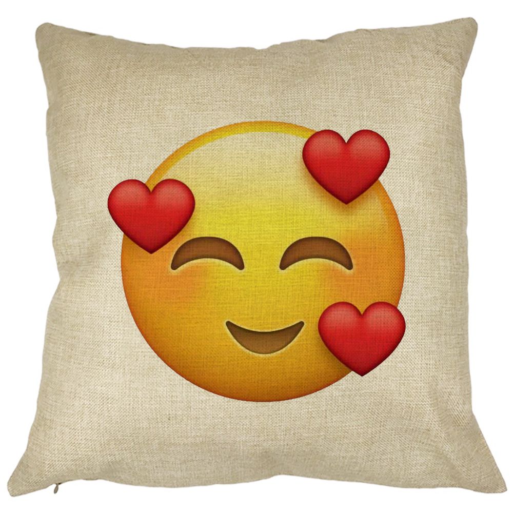 Perna Decorativa Patrata Emoji In Love, 40x40 cm, Husa Detasabila, Burduf 11 Perna Decorativa Patrata Emoji In Love