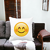 Perna Decorativa Patrata Emoji Rusinos, 40x40 cm, Alba, Mata, Husa Detasabila, Burduf 19 Mata