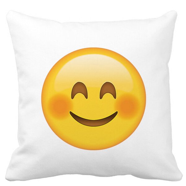 Perna Decorativa Patrata Emoji Rusinos, 40x40 cm, Alba, Mata, Husa Detasabila, Burduf 11 Perna Decorativa Patrata Emoji Rusinos