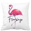 Perna Decorativa Patrata Flamingo, 40x40 cm, Alba, Mata, Husa Detasabila, Burduf 16 Perna Decorativa Patrata Flamingo