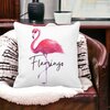 Perna Decorativa Patrata Flamingo, 40x40 cm, Alba, Mata, Husa Detasabila, Burduf 18 Alba