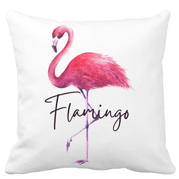 Perna Decorativa Patrata Flamingo, 40x40 cm, Alba, Mata, Husa Detasabila, Burduf 11 Perna Decorativa Patrata Flamingo