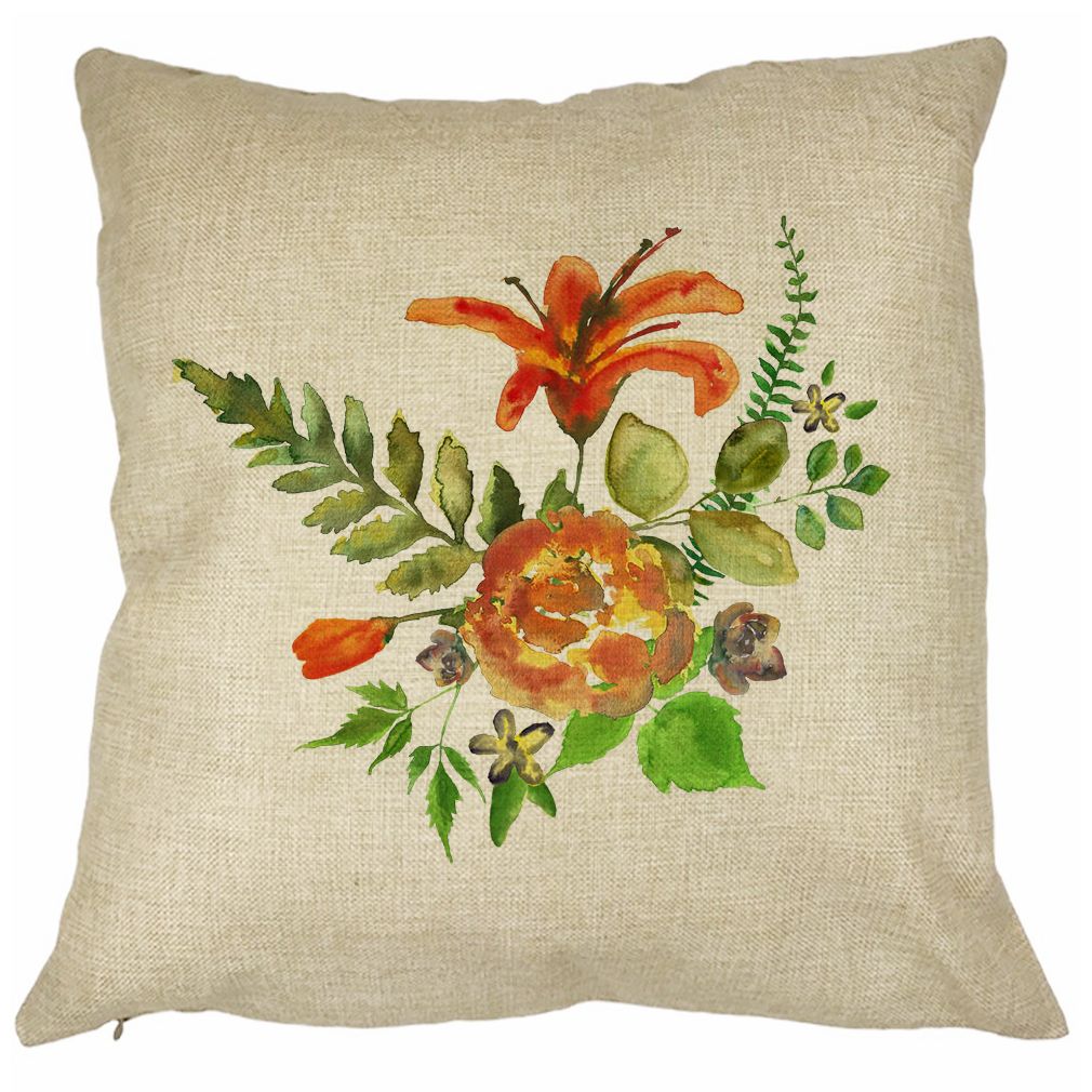 Perna Decorativa Patrata Florale, 40x40 cm, Husa Detasabila, Burduf 17 Perna Decorativa Patrata Florale