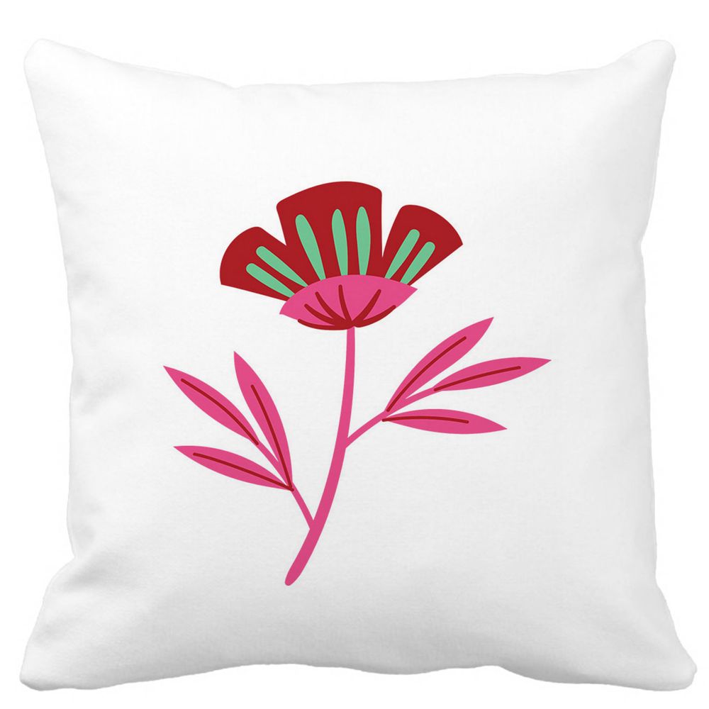 Perna Decorativa Patrata Florale Red Paradise, 40x40 cm, Alba, Mata, Husa Detasabila, Burduf 11 Perna Decorativa Patrata Florale Red Paradise