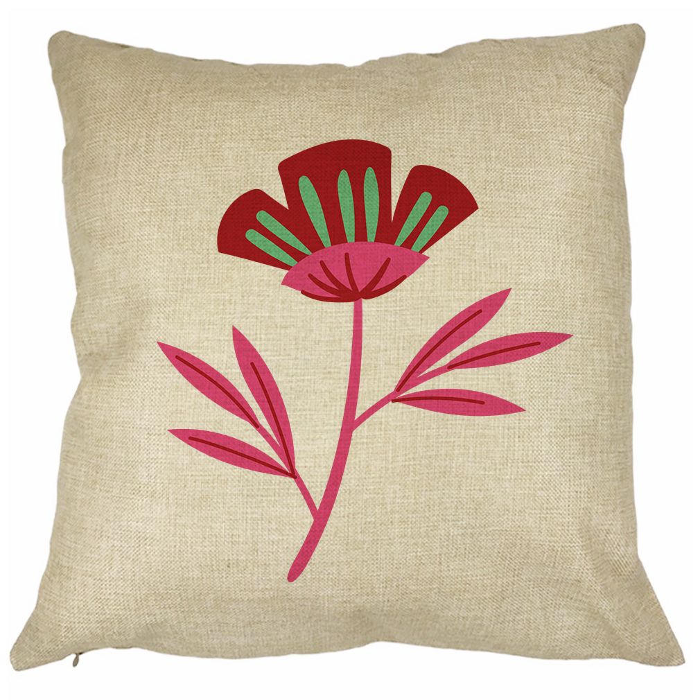 Perna Decorativa Patrata Florale Red Paradise, 40x40 cm, Husa Detasabila, Burduf 11 Perna Decorativa Patrata Florale Red Paradise