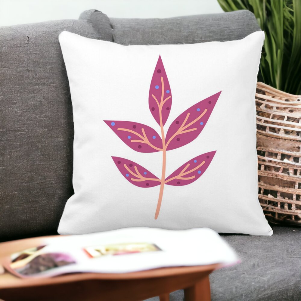 Perna Decorativa Patrata Florale Yuko, 40x40 cm, Alba, Mata, Husa Detasabila, Burduf 12 40x40 cm