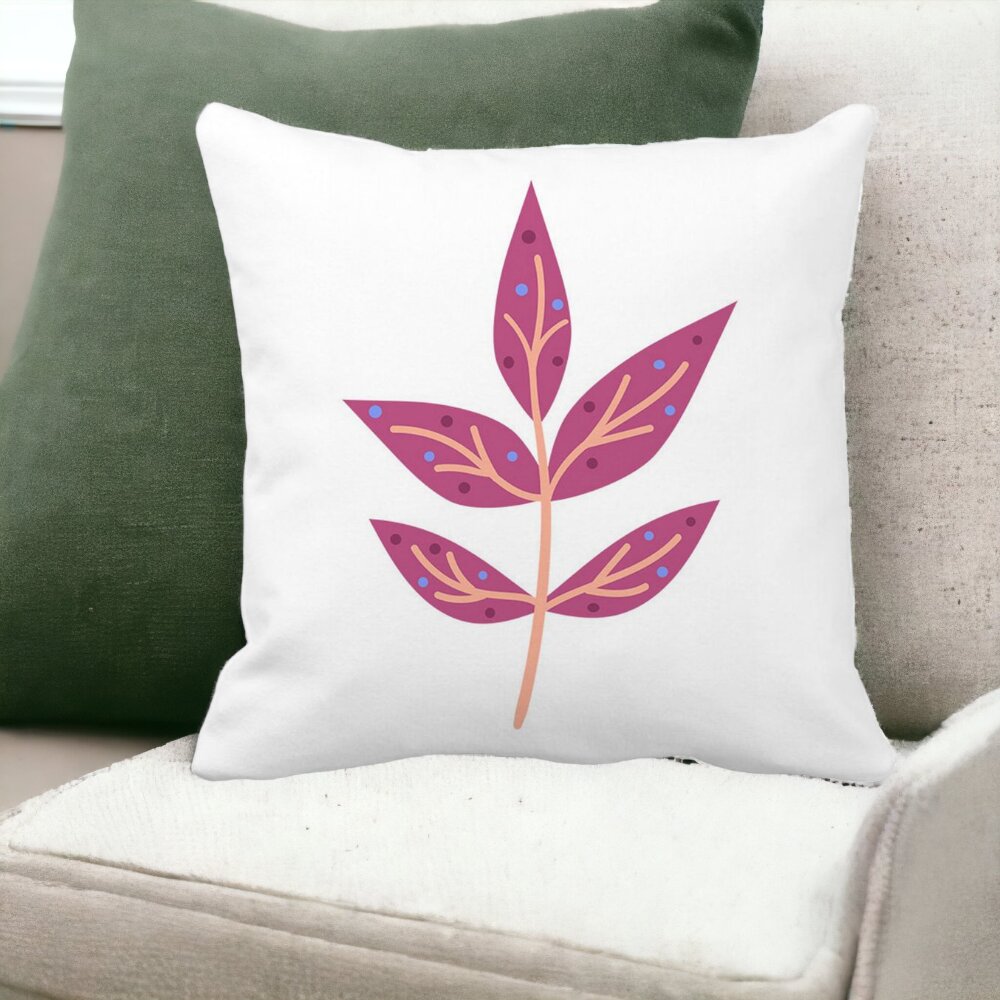Perna Decorativa Patrata Florale Yuko, 40x40 cm, Alba, Mata, Husa Detasabila, Burduf 15 Husa Detasabila