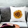 Perna Decorativa Patrata Florea Soarelui, 40x40 cm, Alba, Mata, Husa Detasabila, Burduf 17 40x40 cm