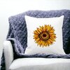 Perna Decorativa Patrata Florea Soarelui, 40x40 cm, Alba, Mata, Husa Detasabila, Burduf 19 Mata
