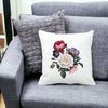Perna Decorativa Patrata Flori de Vara, 40x40 cm, Alba, Mata, Husa Detasabila, Burduf 20 Husa Detasabila