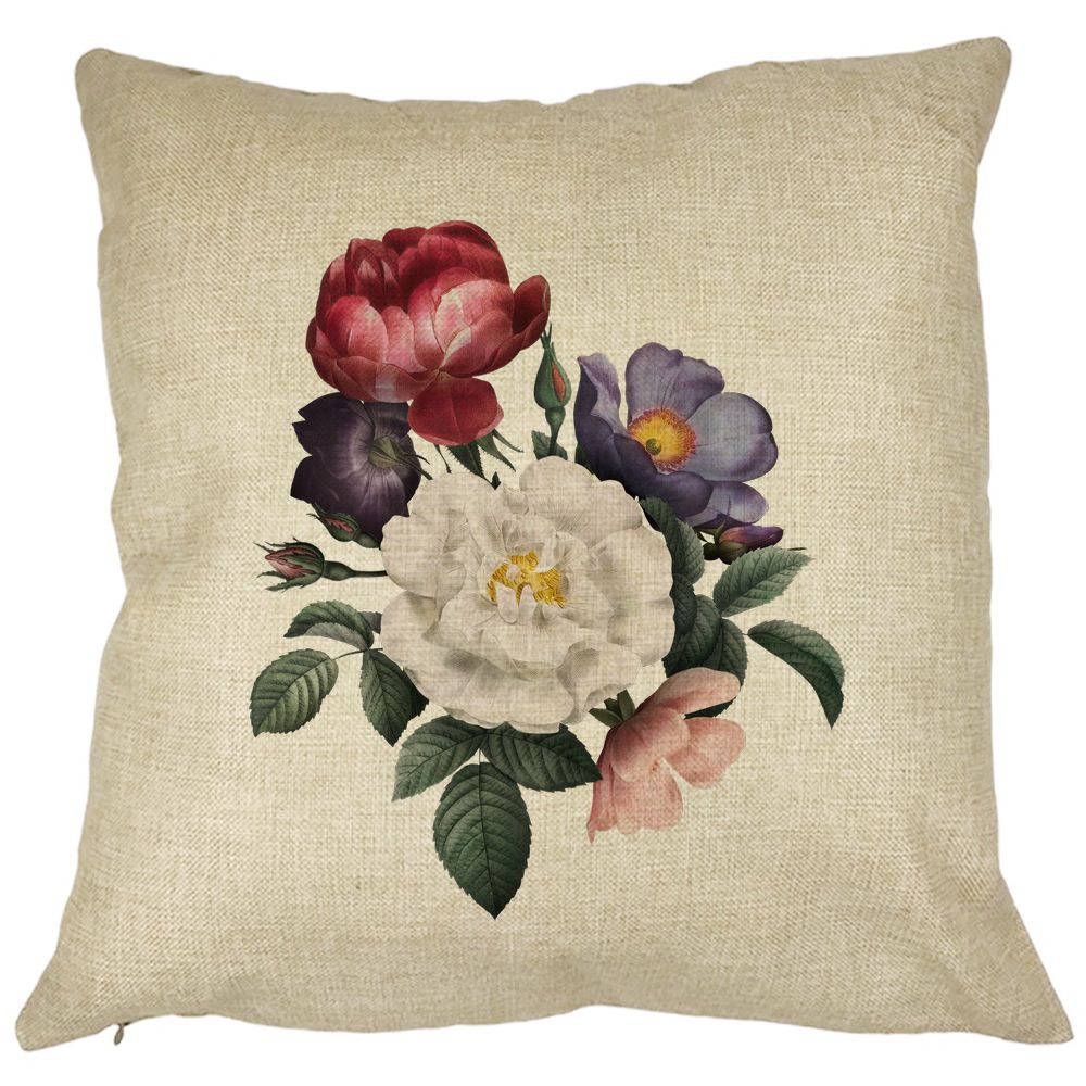 Perna Decorativa Patrata Flori de Vara, 40x40 cm, Husa Detasabila, Burduf 11 Perna Decorativa Patrata Flori de Vara