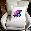 Perna Decorativa Patrata Fluture Multicolor, 40x40 cm, Alba, Mata, Husa Detasabila, Burduf 17 40x40 cm