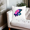 Perna Decorativa Patrata Fluture Multicolor, 40x40 cm, Alba, Mata, Husa Detasabila, Burduf 18 Alba