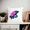 Perna Decorativa Patrata Fluture Multicolor, 40x40 cm, Alba, Mata, Husa Detasabila, Burduf 20 Husa Detasabila