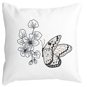 Perna Decorativa Patrata Fluture si Flori