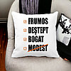 Perna Decorativa Patrata Frumos Destept Bogad Modest, 40x40 cm, Alba, Mata, Husa Detasabila, Burduf 20 40x40 cm