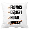Perna Decorativa Patrata Frumos Destept Bogad Modest, 40x40 cm, Alba, Mata, Husa Detasabila, Burduf 19 Perna Decorativa Patrata Frumos Destept Bogad Modest