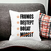 Perna Decorativa Patrata Frumos Destept Bogad Modest, 40x40 cm, Alba, Mata, Husa Detasabila, Burduf 22 Mata