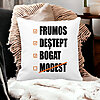 Perna Decorativa Patrata Frumos Destept Bogad Modest, 40x40 cm, Alba, Mata, Husa Detasabila, Burduf 23 Husa Detasabila