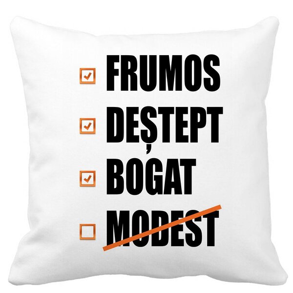 Perna Decorativa Patrata Frumos Destept Bogad Modest, 40x40 cm, Alba, Mata, Husa Detasabila, Burduf 13 Perna Decorativa Patrata Frumos Destept Bogad Modest