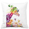 Perna Decorativa Patrata Girafa Multicolor, 40x40 cm, Alba, Mata, Husa Detasabila, Burduf 16 Perna Decorativa Patrata Girafa Multicolor