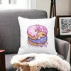 Perna Decorativa Patrata Gogosi Glazurate, 40x40 cm, Alba, Mata, Husa Detasabila, Burduf 17 40x40 cm