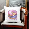 Perna Decorativa Patrata Gogosi Glazurate, 40x40 cm, Alba, Mata, Husa Detasabila, Burduf 19 Mata