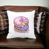 Perna Decorativa Patrata Gogosi Glazurate, 40x40 cm, Alba, Mata, Husa Detasabila, Burduf 20 Husa Detasabila