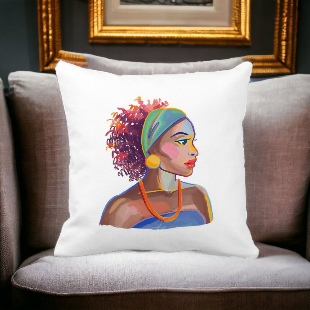 Perna Decorativa Patrata Golden African, 40x40 cm, Alba, Mata, Husa Detasabila, Burduf 12 40x40 cm