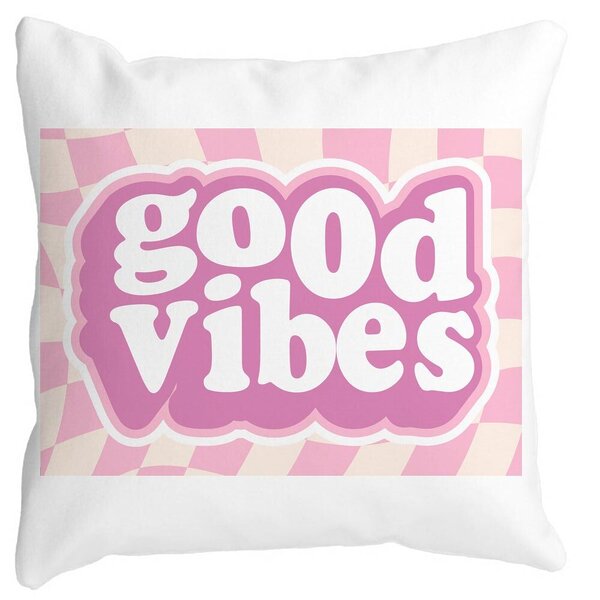 Perna Decorativa Patrata Good Vibes, 40x40 cm, Alba, Mata, Husa Detasabila, Burduf 11 Perna Decorativa Patrata Good Vibes