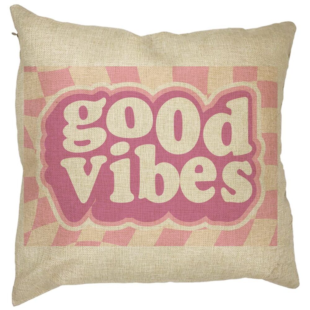 Perna Decorativa Patrata Good Vibes, 40x40 cm, Husa Detasabila, Burduf 7 Perna Decorativa Patrata Good Vibes