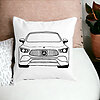 Perna Decorativa Patrata Hey Mercedes, 40x40 cm, Alba, Mata, Husa Detasabila, Burduf 19 Mata