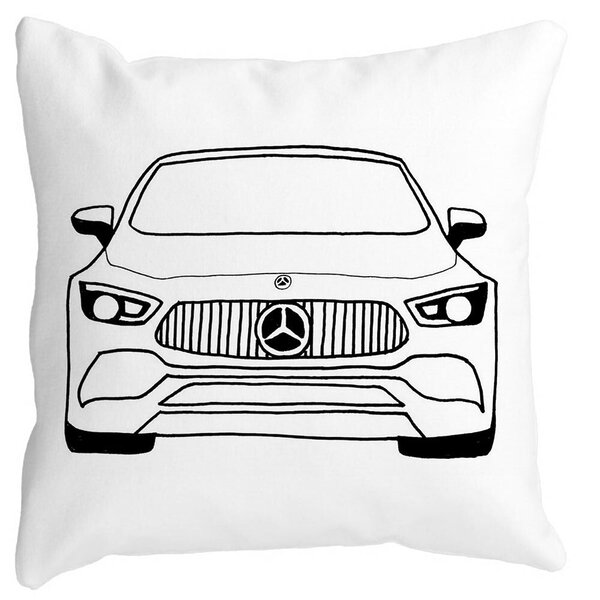 Perna Decorativa Patrata Hey Mercedes, 40x40 cm, Alba, Mata, Husa Detasabila, Burduf 11 Perna Decorativa Patrata Hey Mercedes