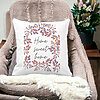 Perna Decorativa Patrata Home Sweet Home, 40x40 cm, Alba, Mata, Husa Detasabila, Burduf 17 40x40 cm
