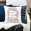 Perna Decorativa Patrata Home Sweet Home, 40x40 cm, Alba, Mata, Husa Detasabila, Burduf 19 Mata