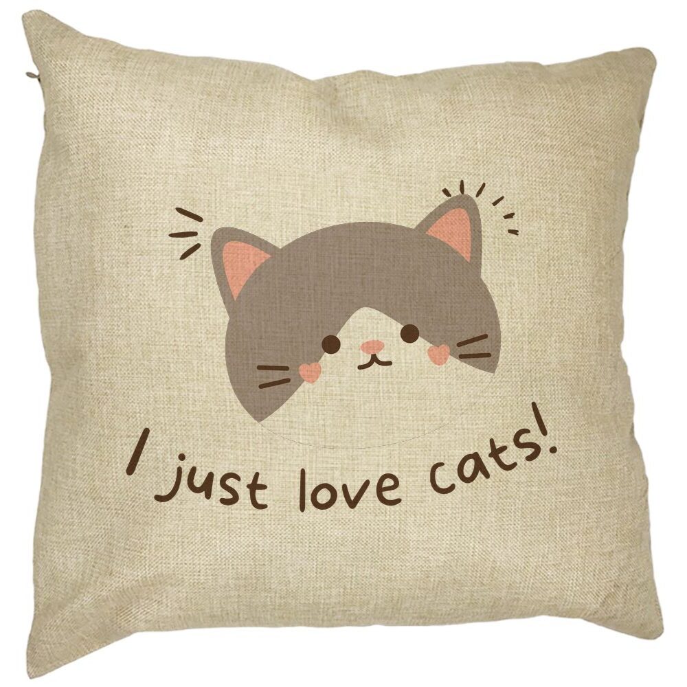 Perna Decorativa Patrata I Just Love Cats, 40x40 cm, Husa Detasabila, Burduf 7 Perna Decorativa Patrata I Just Love Cats