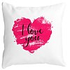Perna Decorativa Patrata I Love You, 40x40 cm, Alba, Mata, Husa Detasabila, Burduf 16 Perna Decorativa Patrata I Love You