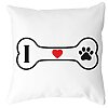 Perna Decorativa Patrata I love Doggos, 40x40 cm, Alba, Mata, Husa Detasabila, Burduf 16 Perna Decorativa Patrata I love Doggos