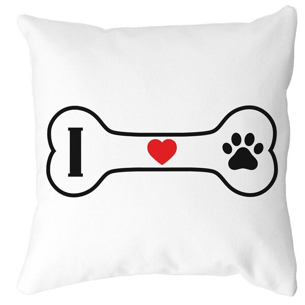 Perna Decorativa Patrata I love Doggos, 40x40 cm, Alba, Mata, Husa Detasabila, Burduf 11 Perna Decorativa Patrata I love Doggos