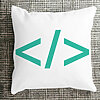 Perna Decorativa Patrata IT Coder, 40x40 cm, Alba, Mata, Husa Detasabila, Burduf 17 40x40 cm