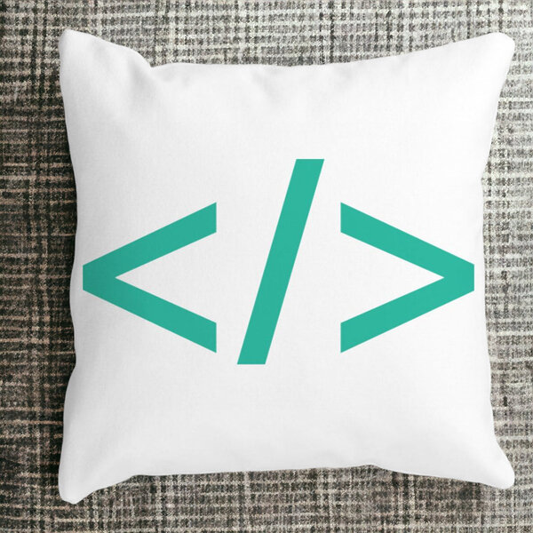 Perna Decorativa Patrata IT Coder, 40x40 cm, Alba, Mata, Husa Detasabila, Burduf 12 40x40 cm