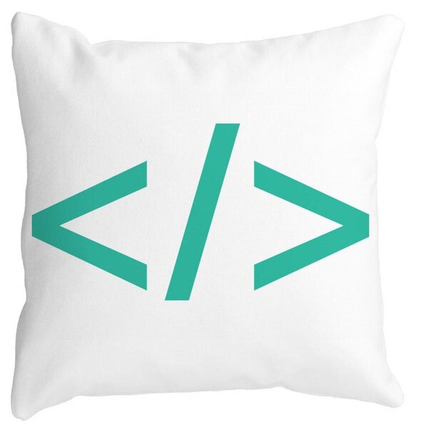 Perna Decorativa Patrata IT Coder, 40x40 cm, Alba, Mata, Husa Detasabila, Burduf 11 Perna Decorativa Patrata IT Coder