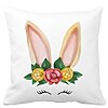 Perna Decorativa Patrata Iepuras Floral, 40x40 cm, Alba, Mata, Husa Detasabila, Burduf 16 Perna Decorativa Patrata Iepuras Floral