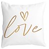Perna Decorativa Patrata Love, 40x40 cm, Alba, Mata, Husa Detasabila, Burduf 16 Perna Decorativa Patrata Love