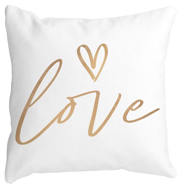 Perna Decorativa Patrata Love, 40x40 cm, Alba, Mata, Husa Detasabila, Burduf 11 Perna Decorativa Patrata Love